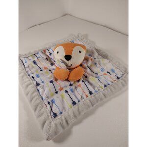 Falls Creek Orange Fox Rattle Grey White Arrows Baby Lovey Security Blanket